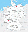 © Artreact - Map of Germany with cities, provinces and rivers in bright colors
