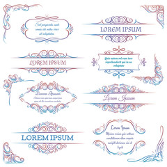Canvas Print - colorful vintage ornate frames collection on white background. vector illustration