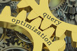 query optimization concept on the gearwheels, 3D rendering