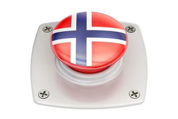 Wall Mural - Norway flag push button, 3D rendering