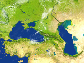 Caucasus region on planet Earth