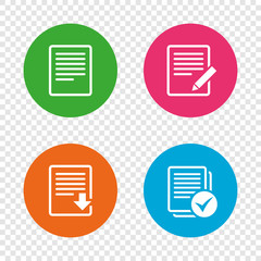 Poster - Document icons. Download file and checkbox.