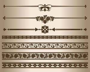 Wall Mural - Decorative elements. Design elements - decorative line dividers and ornaments. Vector illustration.
