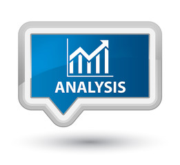 Analysis (statistics icon) prime blue banner button