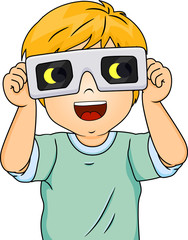 Wall Mural - Kid Boy Eclipse Glasses