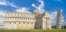 Piazza Dei Miracoli, With The Basilica And The Leaning Tower. Pisa, Italy.