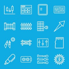 Canvas Print - Set of 16 panel outline icons