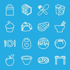 Poster - Set of 16 eat outline icons