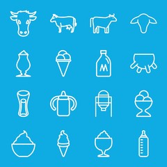 Sticker - Set of 16 milk outline icons