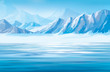 Vector snow mountains background.