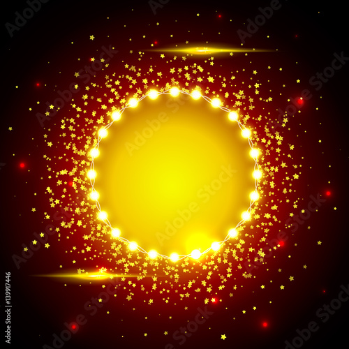 Glowing Lights Retro Frame For Advertising Design Special Light