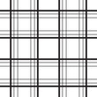 Geometric plaid line black and white minimalistic vector pattern. Checkered background.