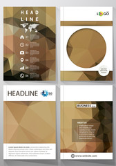 Wall Mural - Business templates for brochure, magazine, flyer, booklet. Cover design template, abstract vector layout in A4 size. Beautiful background. Geometrical colorful polygonal pattern in triangular style.