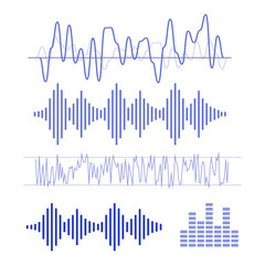 Vector music sound wave icon set