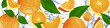 Oranges with green leaves in the water