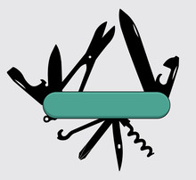 Multifunction, Multipurposa, Pocket, Swiss, Army Knife. Vector Illustration