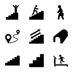 Wall Mural - Set of 9 walk filled icons