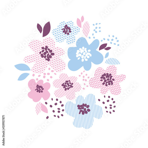 Blue and rosy color decorat...