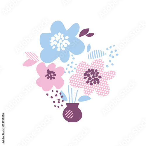 Blue and rosy color decorat...