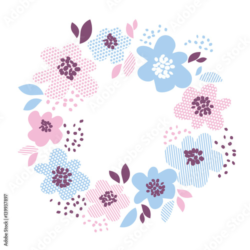 Blue and rosy color decorat...