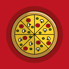 Wall Mural - pizza fast food icon