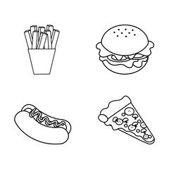 Wall Mural - figure fast food background icon