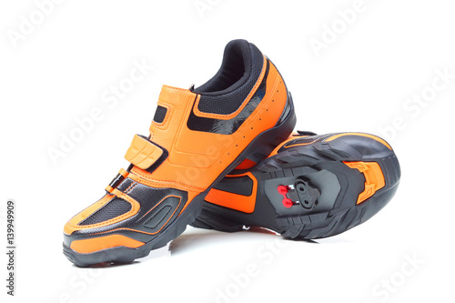 orange bike shoes