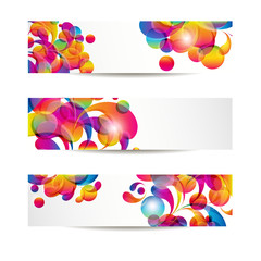 Wall Mural - abstract web banners with colorful arc-drop for your www design