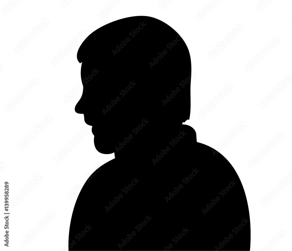 vector isolated silhouette portrait man black Stock Vector | Adobe Stock