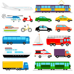 urban transport colored vector illustration. city transportation
