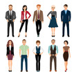 Casual office people icons set