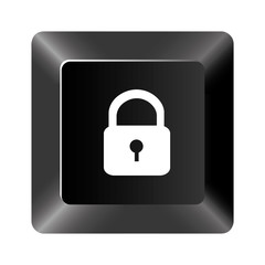 Wall Mural - black button lock icon, vector illustraction design