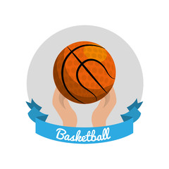 Canvas Print - emblem basketball game icon