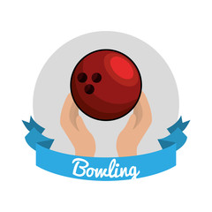 Canvas Print - emblem bowling game icon