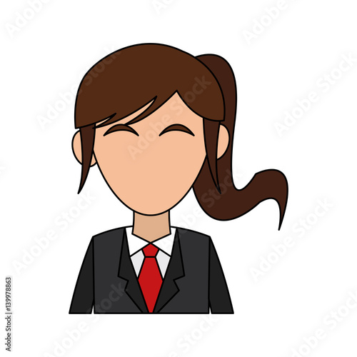 Faceless Business Woman Icon Image Vector Illustration Design Stock 