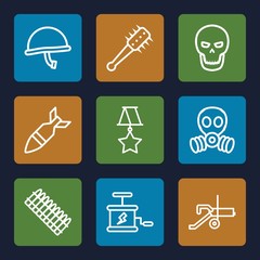 Wall Mural - Set of 9 war outline icons