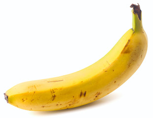 mature group of bananas on a white background, isolated