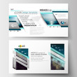 © Raevsky Lab - Business templates in HD format for presentation slides. Flat design blue color travel decoration layout, easy editable vector template, colorful blurred natural landscape.