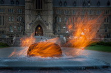 The Centennial Flame  Is A Fire And Water Eternal Flame That Burns In Front Of Canada's Parliament Building On Parliament Hill.
