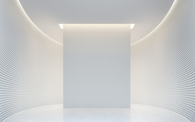 empty white room modern space interior 3d rendering image.a blank wall with pure white. decorate wal