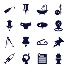 Poster - Set of 16 needle filled icons