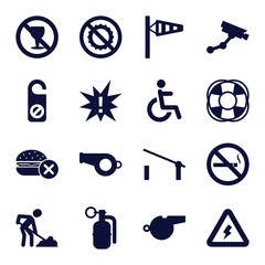 Sticker - Set of 16 warning filled icons