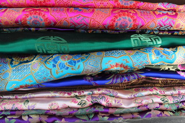 Brocade in a Shop in Qinghai China Asia