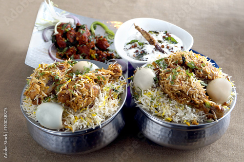 Fotografía  Jumbo Hyderabad Biryani, curd rice, Chicken Kababs