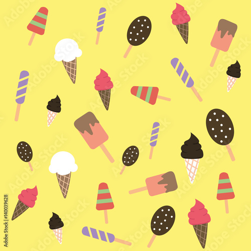 Cute colorful ice cream wallpaper - Buy