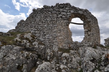 Rocca Calascio, a mountaintop fortress in Abruzzo, Italy