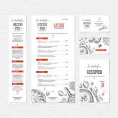 Restaurant menu template. Cafe identity.