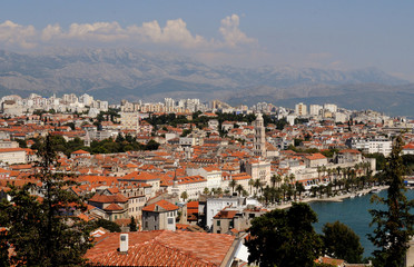 Wall Mural - Split, Dalmatia, Croatia. Mosor mountains in background.