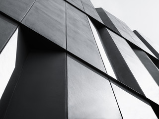 modern architecture detail facade design black and white