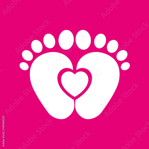 Icono Plano Pies De Bebe Con Corazon Blanco En Fondo Rosa Stock Vector Adobe Stock Icono Plano Pies De Bebe Con Corazon Blanco En Fondo Rosa Stock Vector Adobe Stock